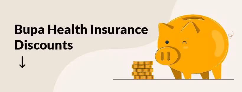 Graphic of a piggy bank with the words "Bupa Health Insurance Discounts" overlaid
